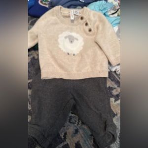 Janie and Jack sweater set, 0-3 months, worn once